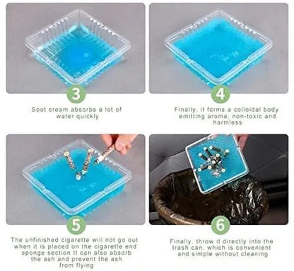 Pack of 5 disposable smokeless cigarette ashtrays by 19333, odorless and compact for convenient ash disposal.
