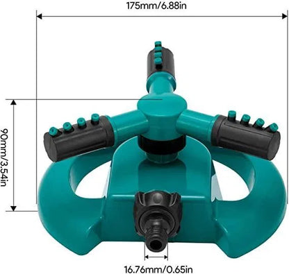 19378 360-degree sprayer head water saving device attached to a water dispenser pump, demonstrating its adjustable spray angle.
