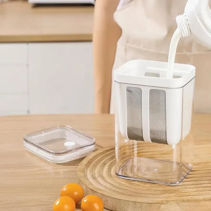 Multifunctional yogurt filter with fine mesh strainer, stainless steel sieve for straining liquids and yogurt, product 26041.