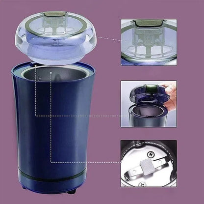 19202 electric coffee grinder in random color with stainless steel burrs and compact design for fresh coffee brewing.