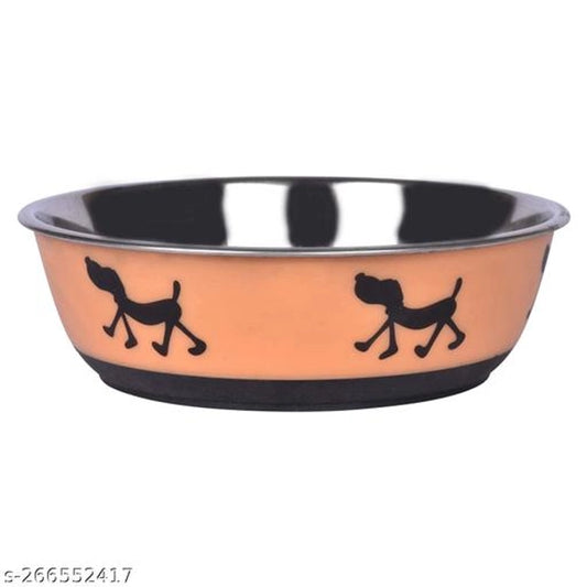 Colorful stainless steel pet feeding bowl with 300 ml capacity, designed for pets, by 15929.
