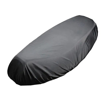Motorbike rain seat cover by 19357, waterproof motorcycle seat cover protecting against rain and weather elements.