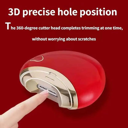 Electric automatic nail clipper with built-in light and two speed settings, compact device for quick, safe nail trimming.