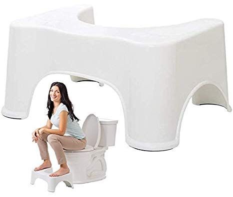 Squat stool toilet seat cover for Western toilets, designed to improve posture and ease during bathroom use.