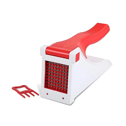 Heavy duty vegetable manual chopper and chipper with stainless steel blades for efficient vegetable processing.