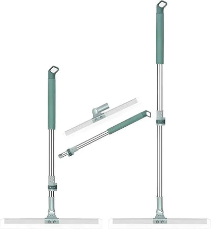 Silicone 2-in-1 floor cleaner brush and squeegee broom, multifunction magic wiper for easy floor cleaning and drying.