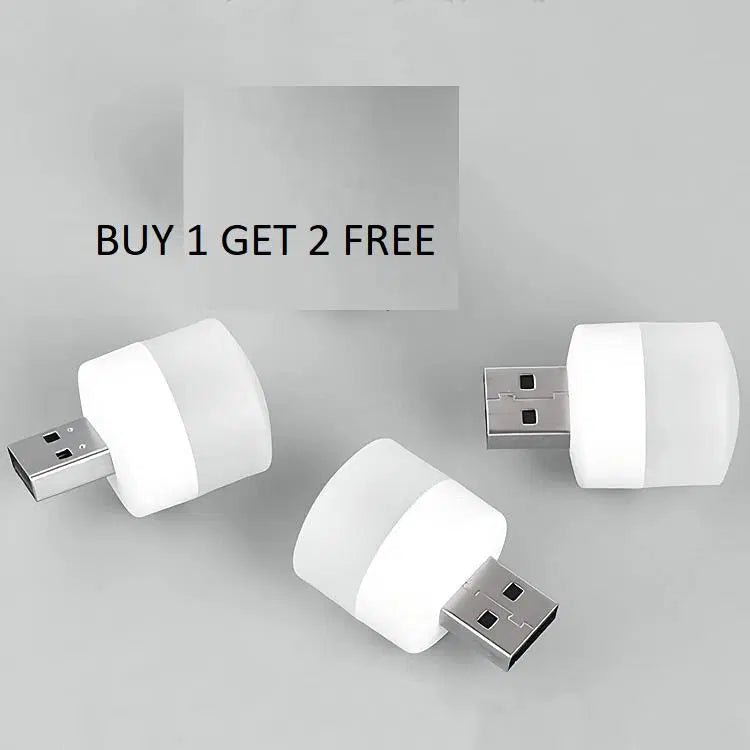 White USB night lights by 1238, LED plug-in night lights for bedside or hallway, shown in a set of three.
