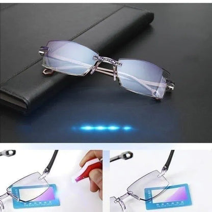 Pair of 3D reading glasses from brand 25544, designed for daily use, with clear lenses and black frames.