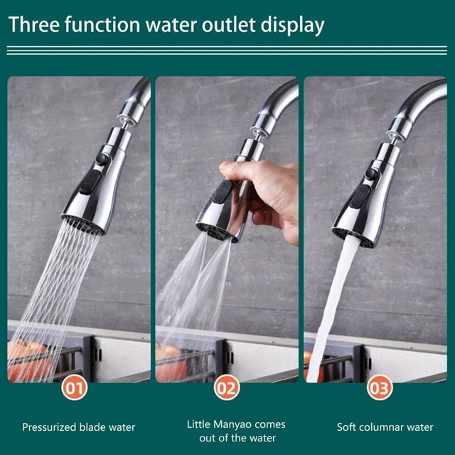 Three-mode kitchen sink faucet from 26041, featuring modern design and easy-to-use controls for versatile kitchen water use.