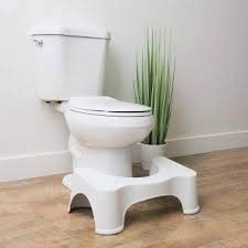 Portable toilet squat stool cover for western toilets, designed for comfortable and ergonomic bathroom use.