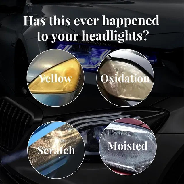 18058 car headlight repair fluid and scratch remover pack, glass cleaner for restoring clarity and removing scratches from headlights.