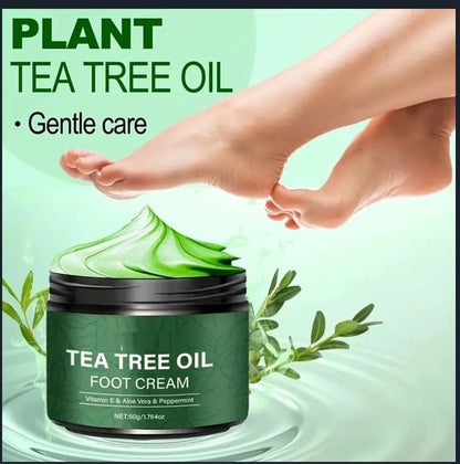 Cream of 18058 Aloe Vera and Tea Tree Foot Moisturizer, soothing cream for healthy, moisturized feet.
