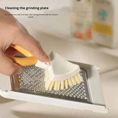 Set of two 19378 foldable triangular gap cleaning brushes with soap holders, ideal for cleaning hard-to-reach areas.