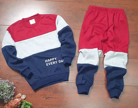 Multicolor boys' full sleeves tracksuit for ages 4-5 from 8969, featuring comfortable fabric and sporty design.