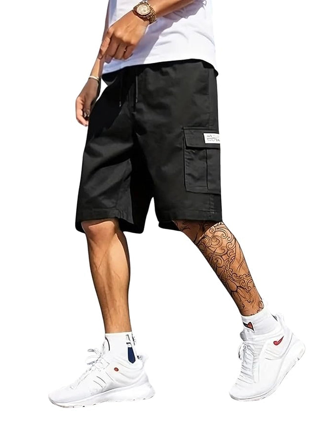Men's cotton casual cargo shorts from 34751, showing a relaxed fit with multiple pockets in neutral color.