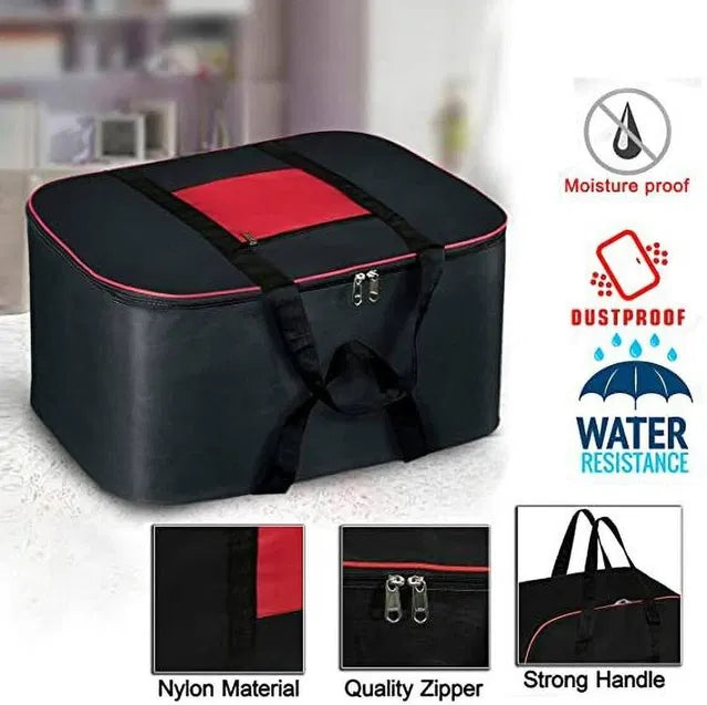 Set of two 30802 Underbed Storage Bags for makeup kits, with clear plastic windows and fabric handles, ideal for organizing cosmetics.