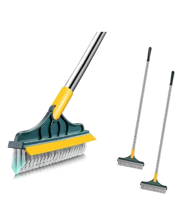 Two-in-one floor scrub and cleaning brush wiper by 25560, featuring a sturdy handle and dual-purpose cleaning head for versatile use.