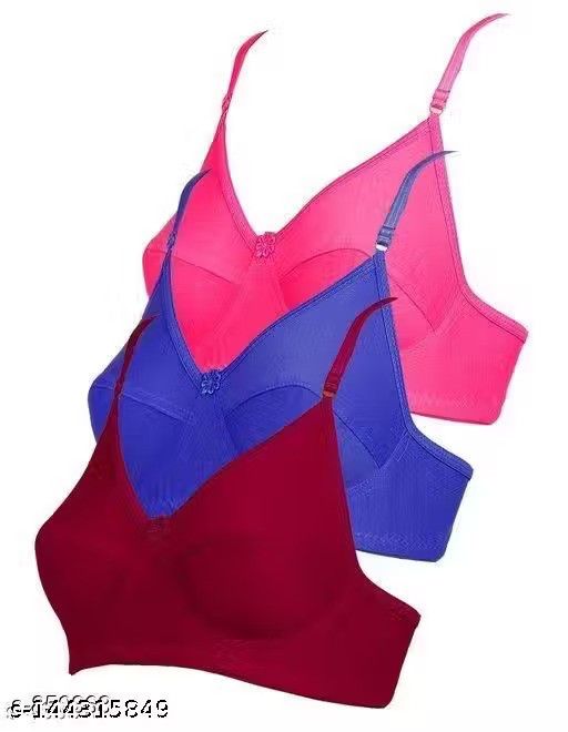 Imported soft women's bras in 30 B size, pack of 3, featuring comfortable fabric and simple design from the 23104 brand.