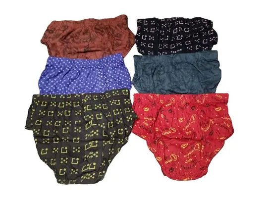 Pack of 6 multicolor women's hipster briefs, comfortable and stylish women's panties by 18944, shown in a colorful assortment.