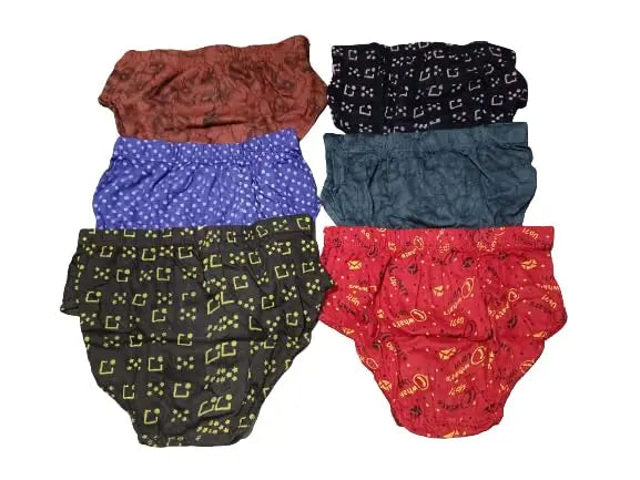 Six multicolor women's hipster briefs in a pack, featuring comfortable women's briefs from the brand 18944.