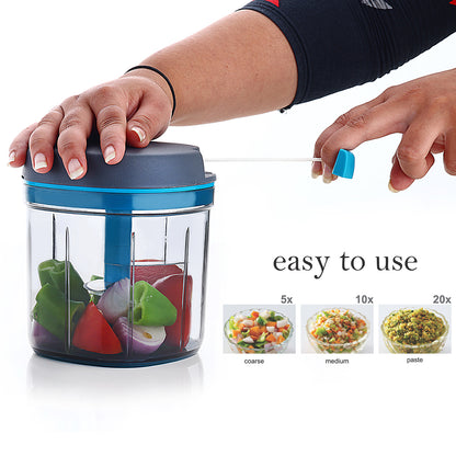 Wukusy 8107 Ganesh Master Chopper with 5 stainless steel blades, large 900ml capacity, designed for efficient food chopping