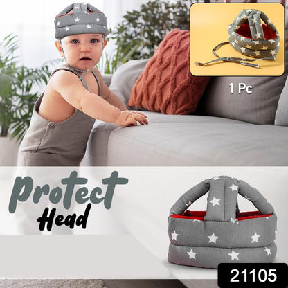 Wukusy baby safety helmet in soft foam for head protection during crawling, adjustable straps, pink color for infants.