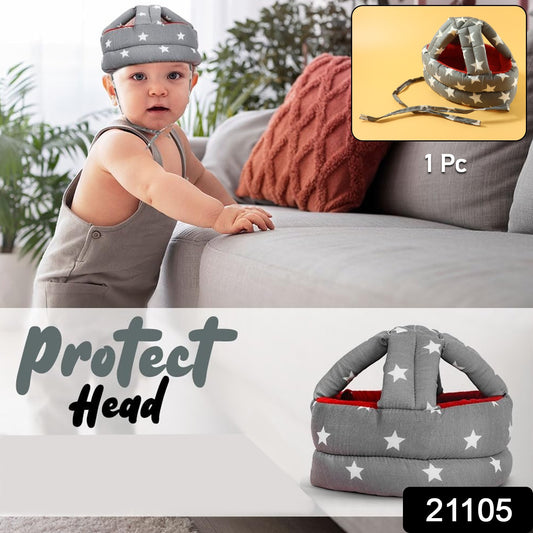 Wukusy baby safety helmet in soft foam for head protection during crawling, adjustable straps, pink color for infants.