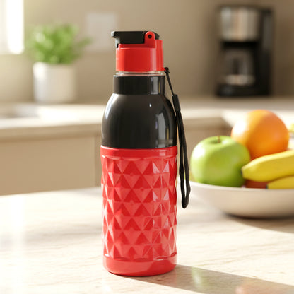 Wukusy plastic sports water bottle, 1000 ml capacity, transparent with a screw-on lid, suitable for active hydration.