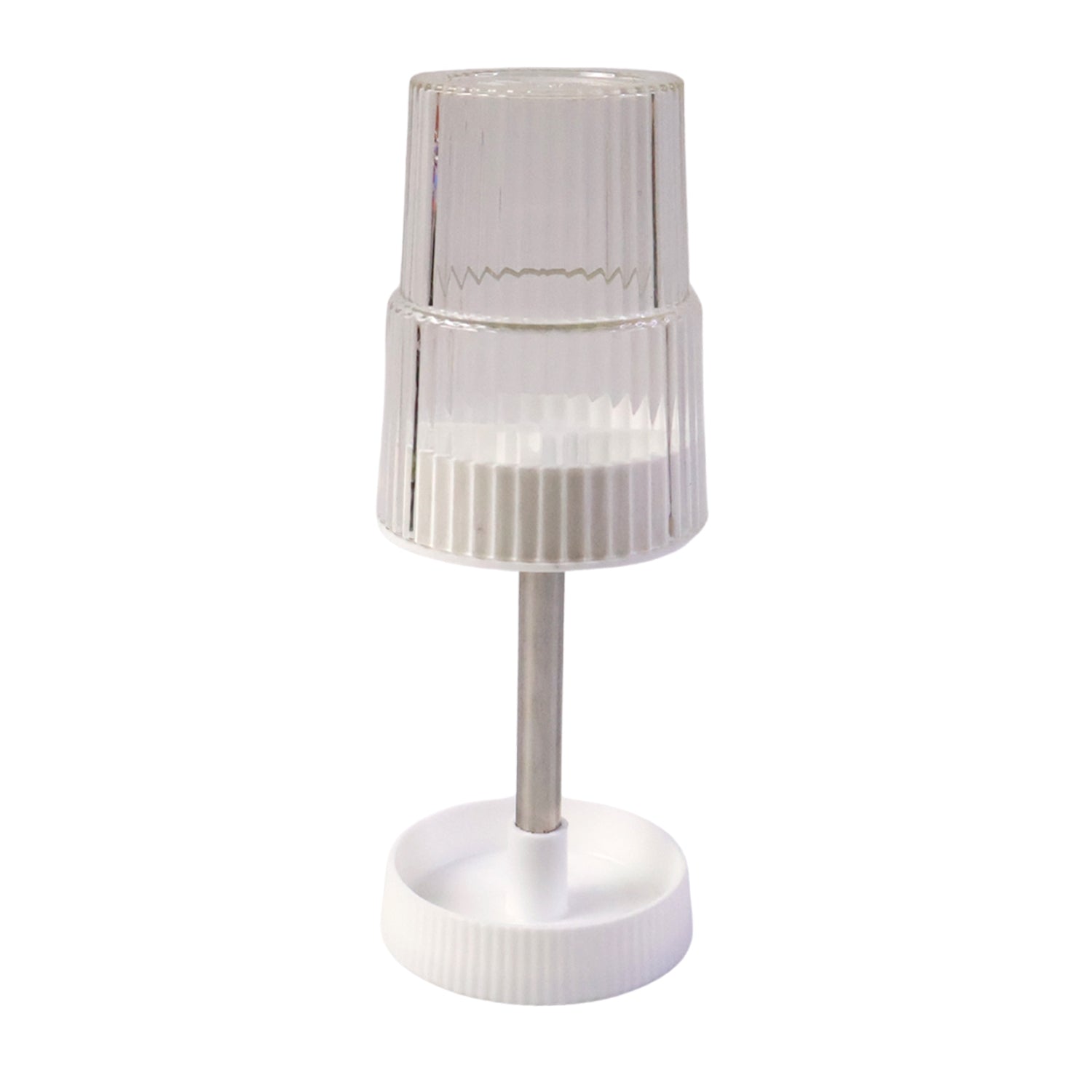 Wukusy rotating bathroom toothbrush holder stand with multiple slots for toothbrushes and toothpaste, made of durable plastic.