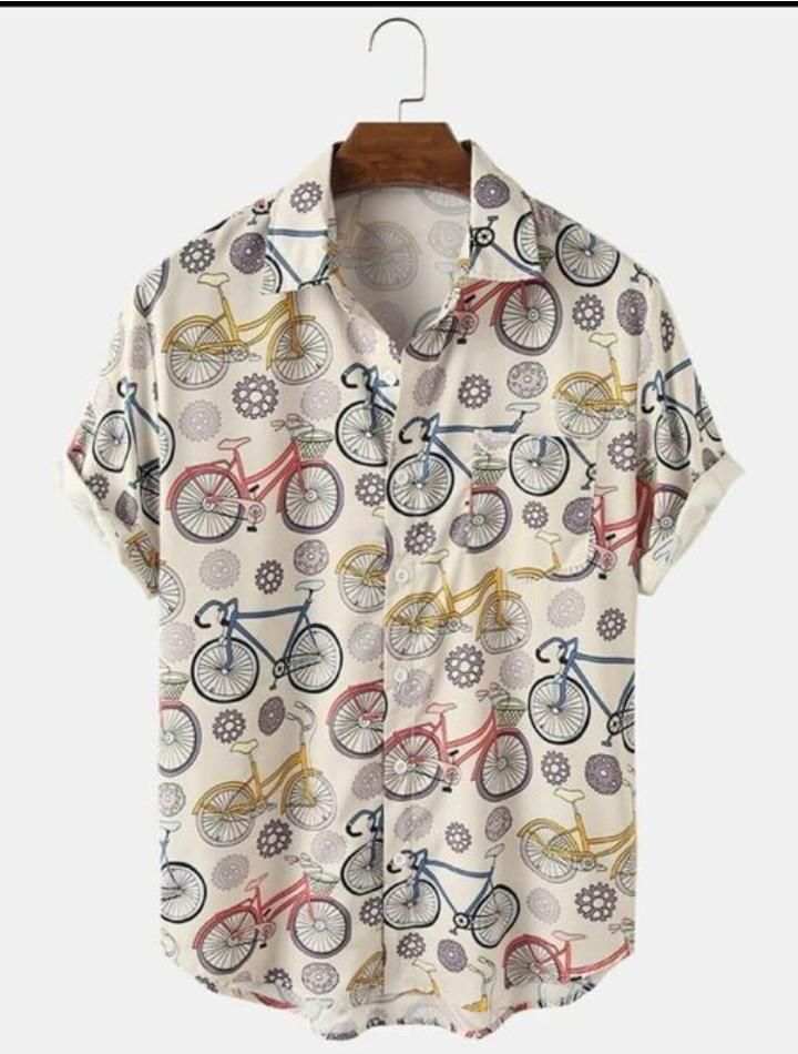 Cotton printed men's casual shirt with half sleeves, regular fit from Drpshippr Men's Collection, featuring colorful patterns.