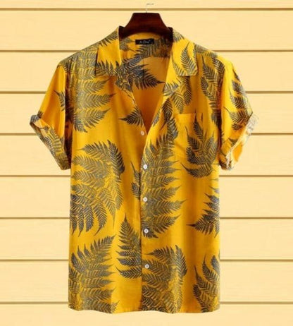 Cotton Printed Half Sleeves Slim Fit Casual Shirt