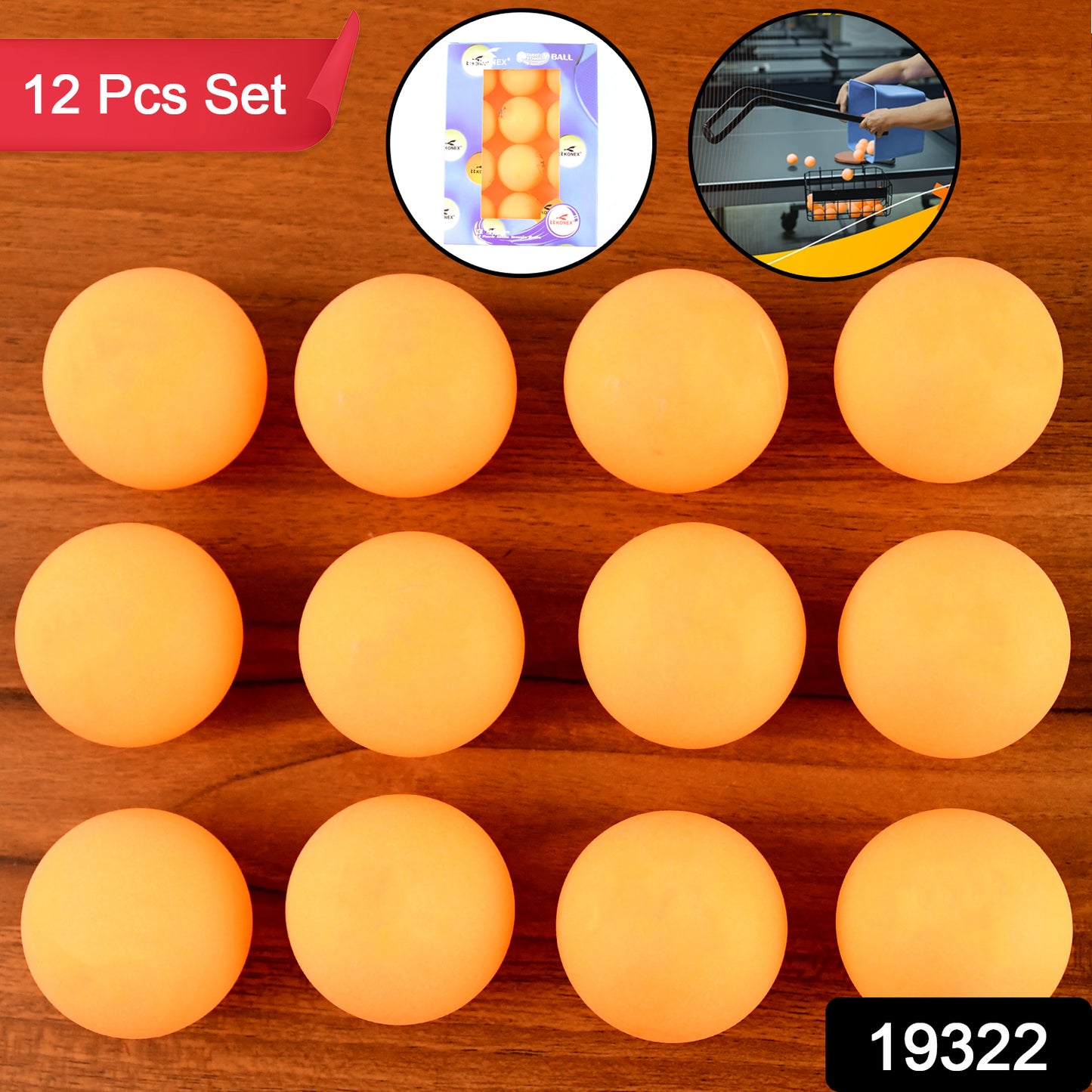 Set of 12 Wukusy Konex Star Seamless Table Tennis Balls on a white background