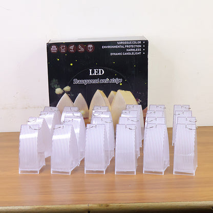 Set of 24 transparent decorative LED candle lights by Wukusy, perfect for home decor and ambient lighting.