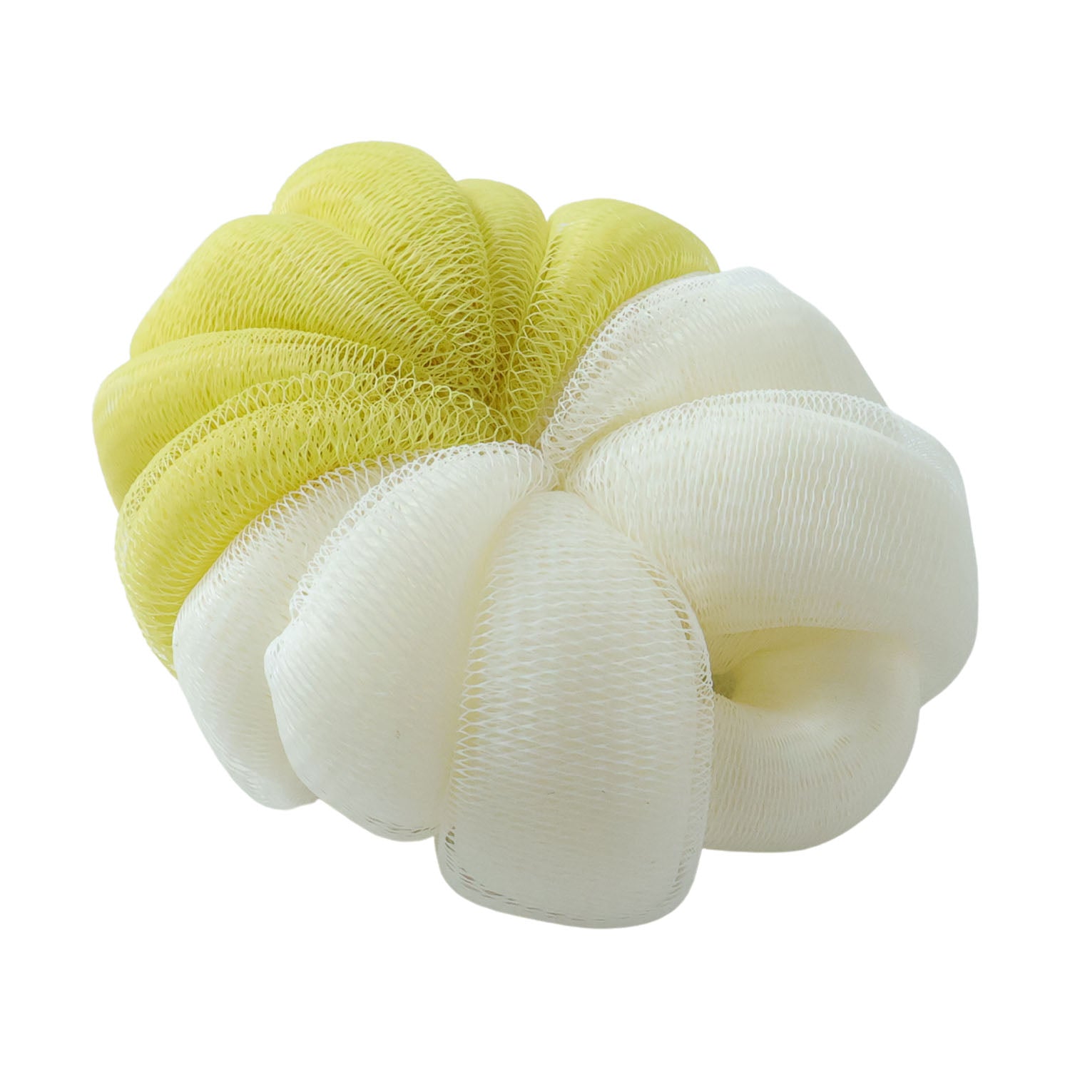 Wukusy dual color soft mesh bath loofah body scrubber with handle for gentle exfoliation in shower or bath.