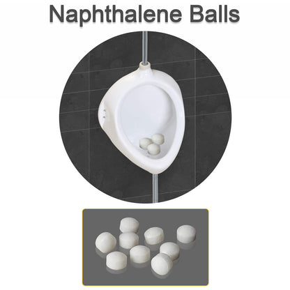 Wukusy 6287 naphthalene balls for clothes closet, bathroom, wardrobe, wash basin, and toilet to repel cockroaches and pests.