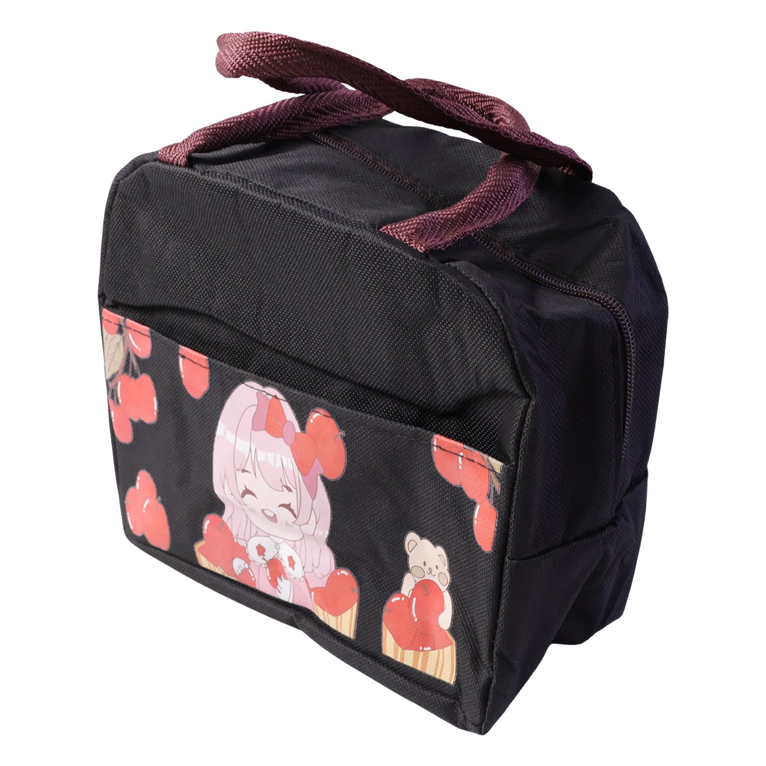 Wukusy insulated lunch bag featuring a cute cartoon design, perfect for keeping meals fresh and vibrant.