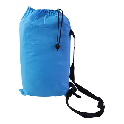 Wukusy inflatable air lounger sofa for outdoor camping, beach, and pool, shown inflated and ready for relaxing outdoors.