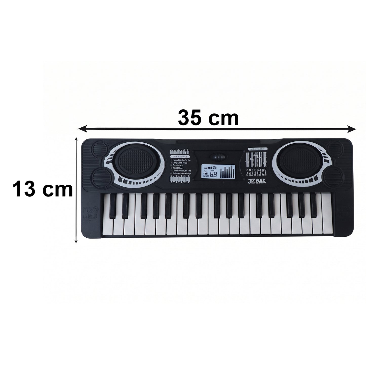 Wukusy electronic musical keyboard toy for kids, mini piano with multiple sound options, featuring colorful keys and playful design.
