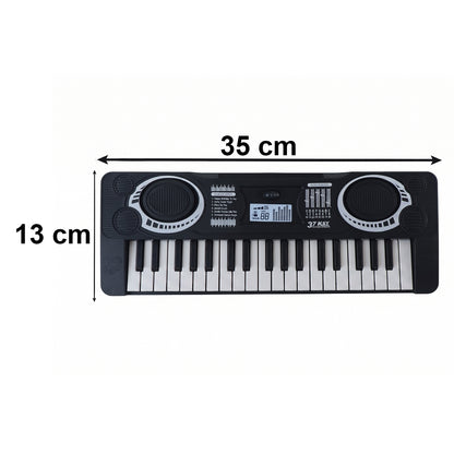 Wukusy electronic musical keyboard toy for kids, mini piano with multiple sound options, featuring colorful keys and playful design.