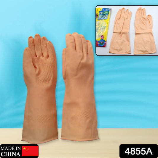 Wukusy 4855a multipurpose natural gum rubber reusable cleaning gloves for home improvement tasks