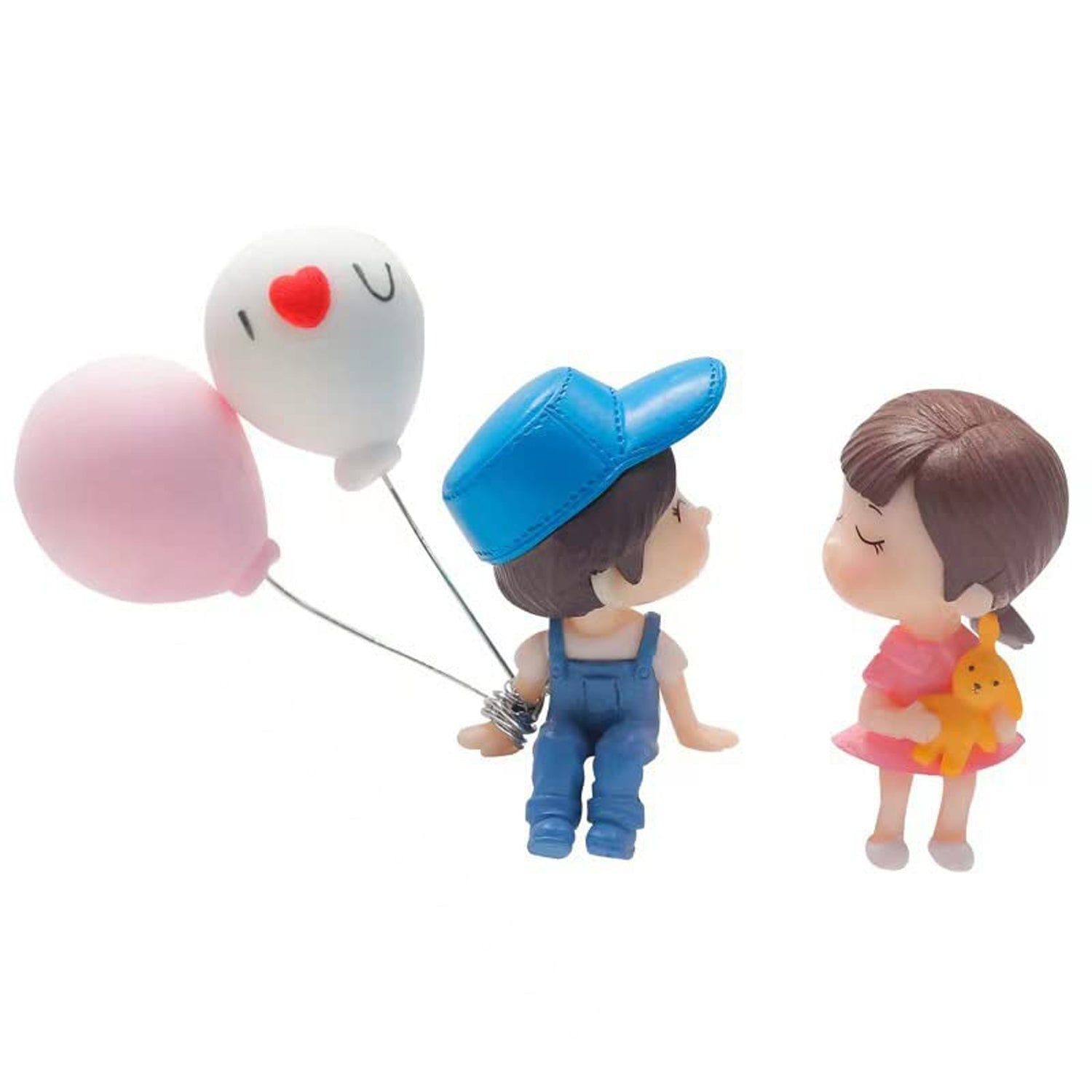 Cute plastic couple car dashboard figurine set by Wukusy, featuring two adorable decorative figurines for vehicle interior display