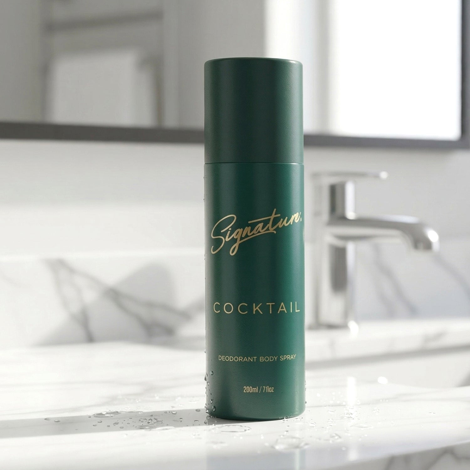 Wukusy Signature Cocktail deodorant body spray 200ml bottle with sleek design and spray nozzle, fresh and inviting scent.