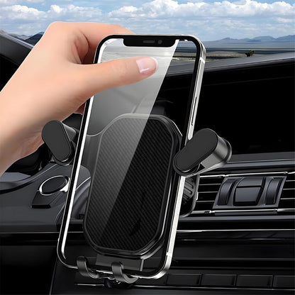 Wukusy plastic car mobile holder mounted on a vehicle dashboard, adjustable mobile accessory for hands-free use.