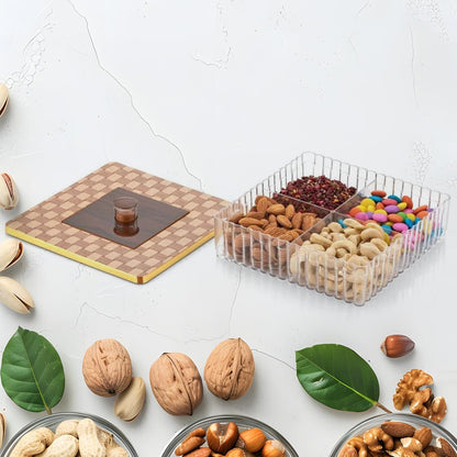 Plastic Super King Exclusive Mukhavasdani dry fruit box by Wukusy, showcasing a sturdy, clear container filled with assorted dry fruits.