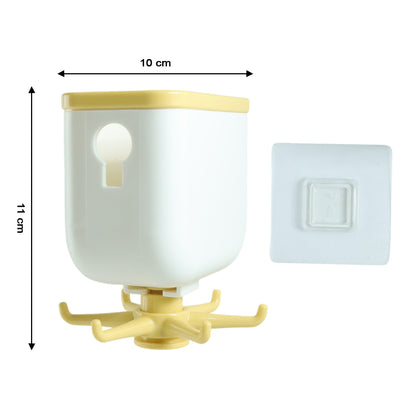 Wukusy 360 rotating heavy-duty sticky wall hook mounted on a wall for versatile storage solutions