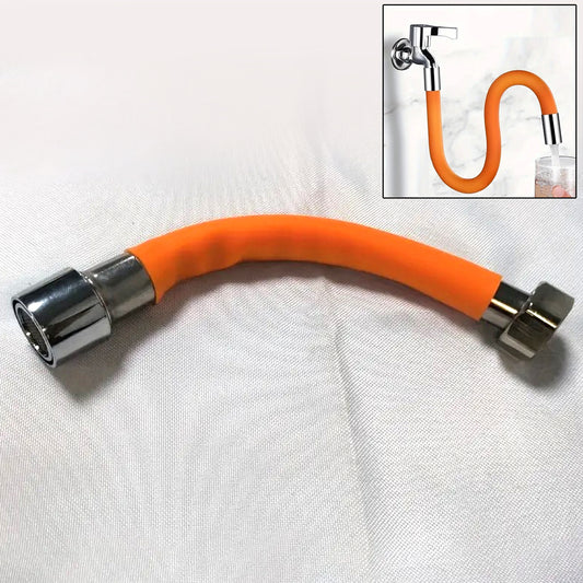 Wukusy flexible water tap extender with universal connector, adjustable 18cm faucet extension tube, free bending for sink use
