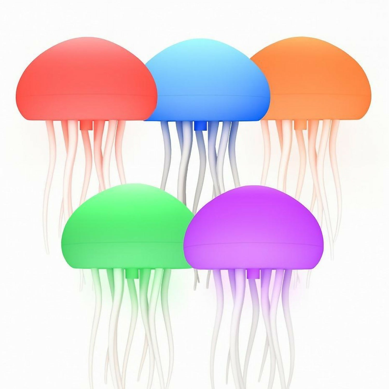 Warm jellyfish night light lamp by Wukusy emitting a soft ambient glow, perfect for cozy home decor and relaxing atmospheres.