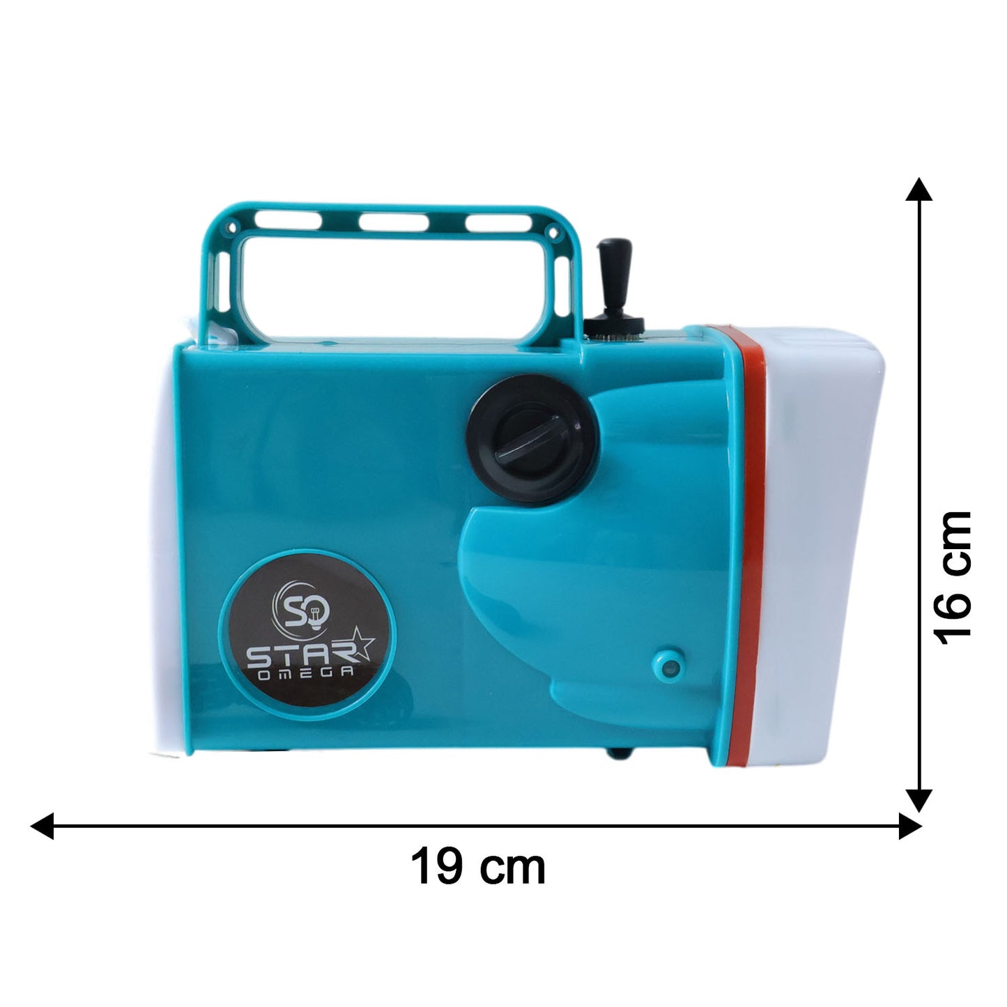 Wukusy Omega rechargeable LED laser torch light with 7800mAh battery, compact handheld flashlight for outdoor or emergency use.