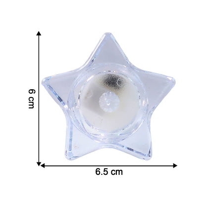 Six flameless star-shaped LED candles from Wukusy, perfect for home decor, with a warm, ambient glow.