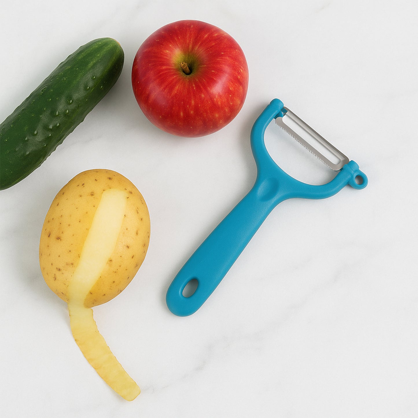 Wukusy Premium Ritu Peeler Plus vegetable peeler with ergonomic handle and sharp blade for efficient peeling.